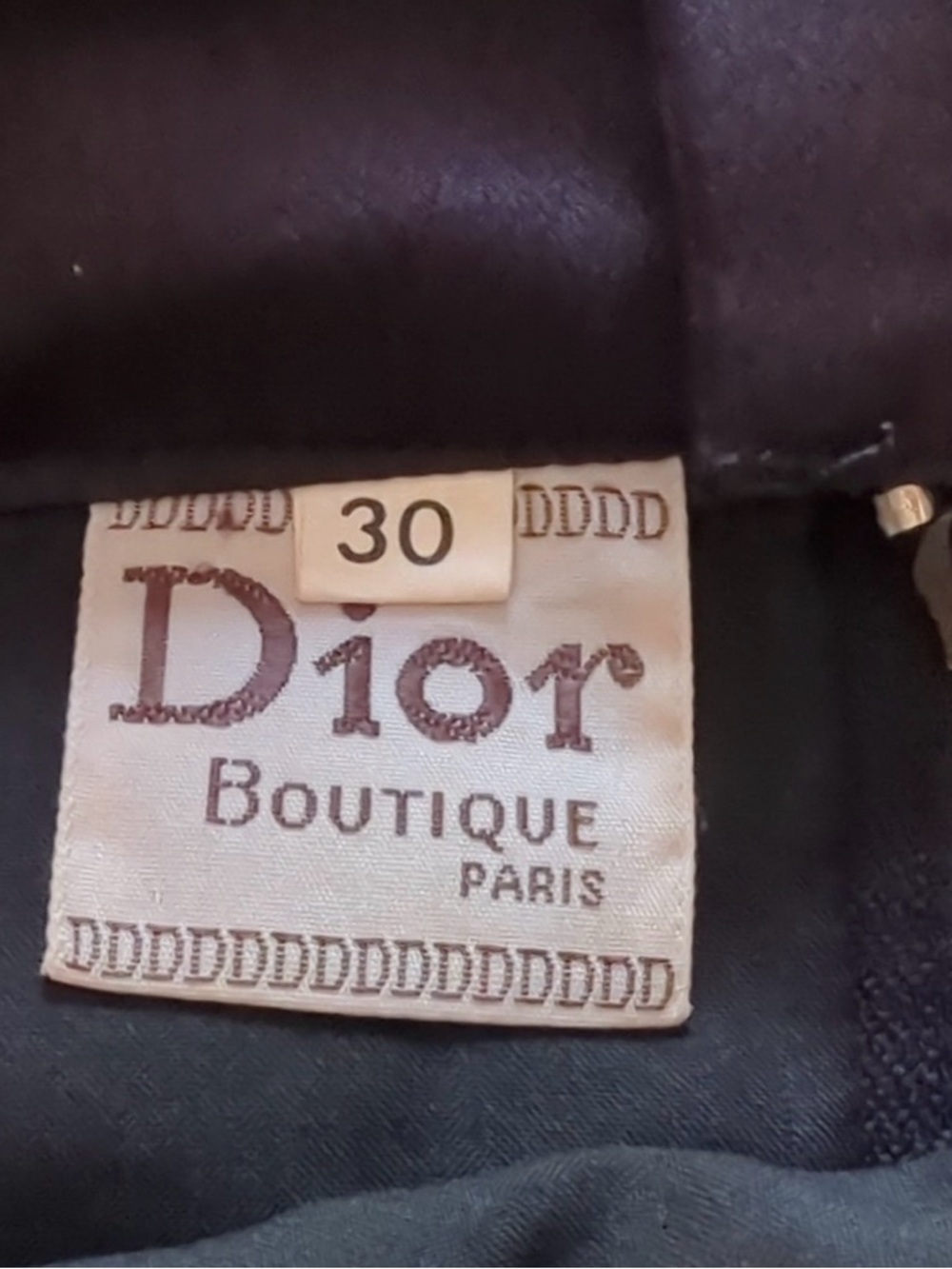 Auth Vintage Dior Boutique Black satin pleated pencil skirt button front XS 0 2 - Picture 6 of 6